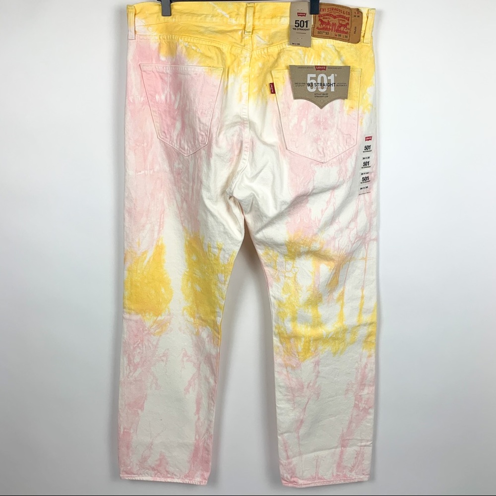 NWT Levi’s 501 93 Straight Tie Dye Buttonfly Jeans - Picture 4 of 9